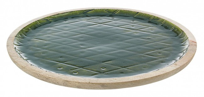 2x assiette décorative verte Mangus