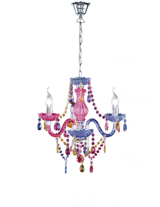 Lustre 3 Bras Lüster Multicolore Pendentifs Décoratifs Trio Éclairage