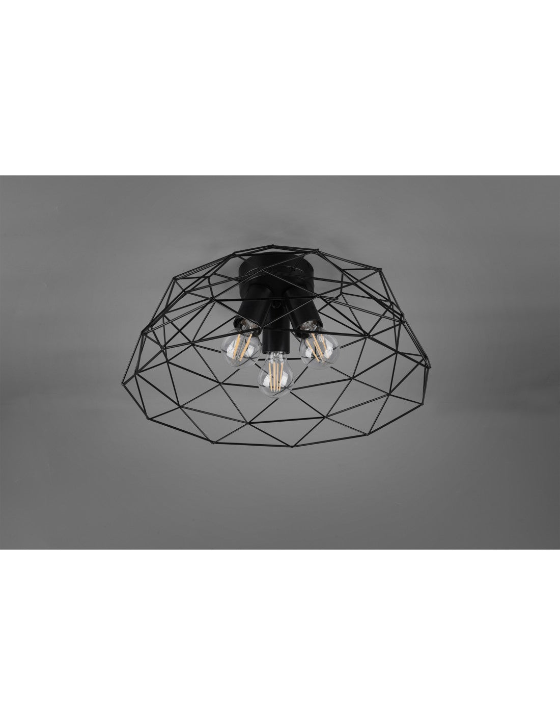 Plafonnier Haval Gabbia 3xE27 Noir Mat Ø45 cm Trio Lighting