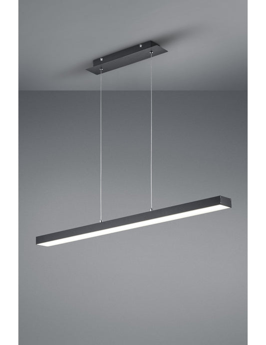 Agano Noir Led 18w Tactile Dimmable Trio Suspension D'éclairage