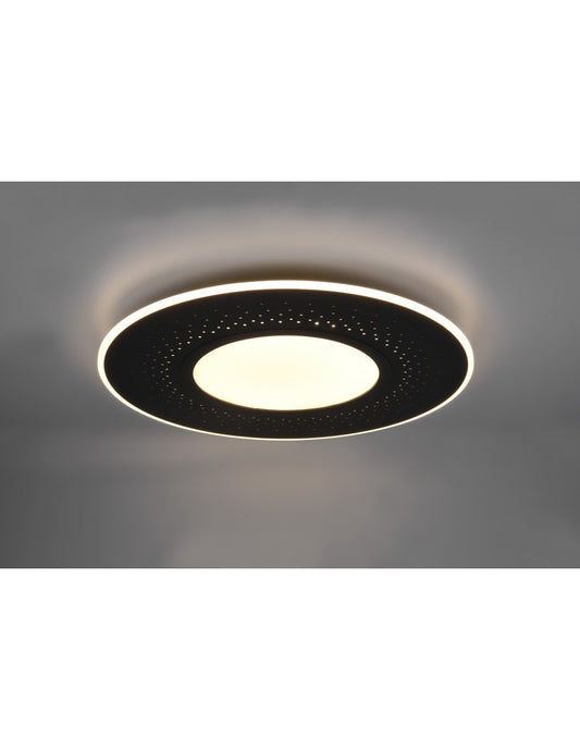 Grand Plafonnier Moderne Verus Noir Led Variateur 70w Trio Lighting