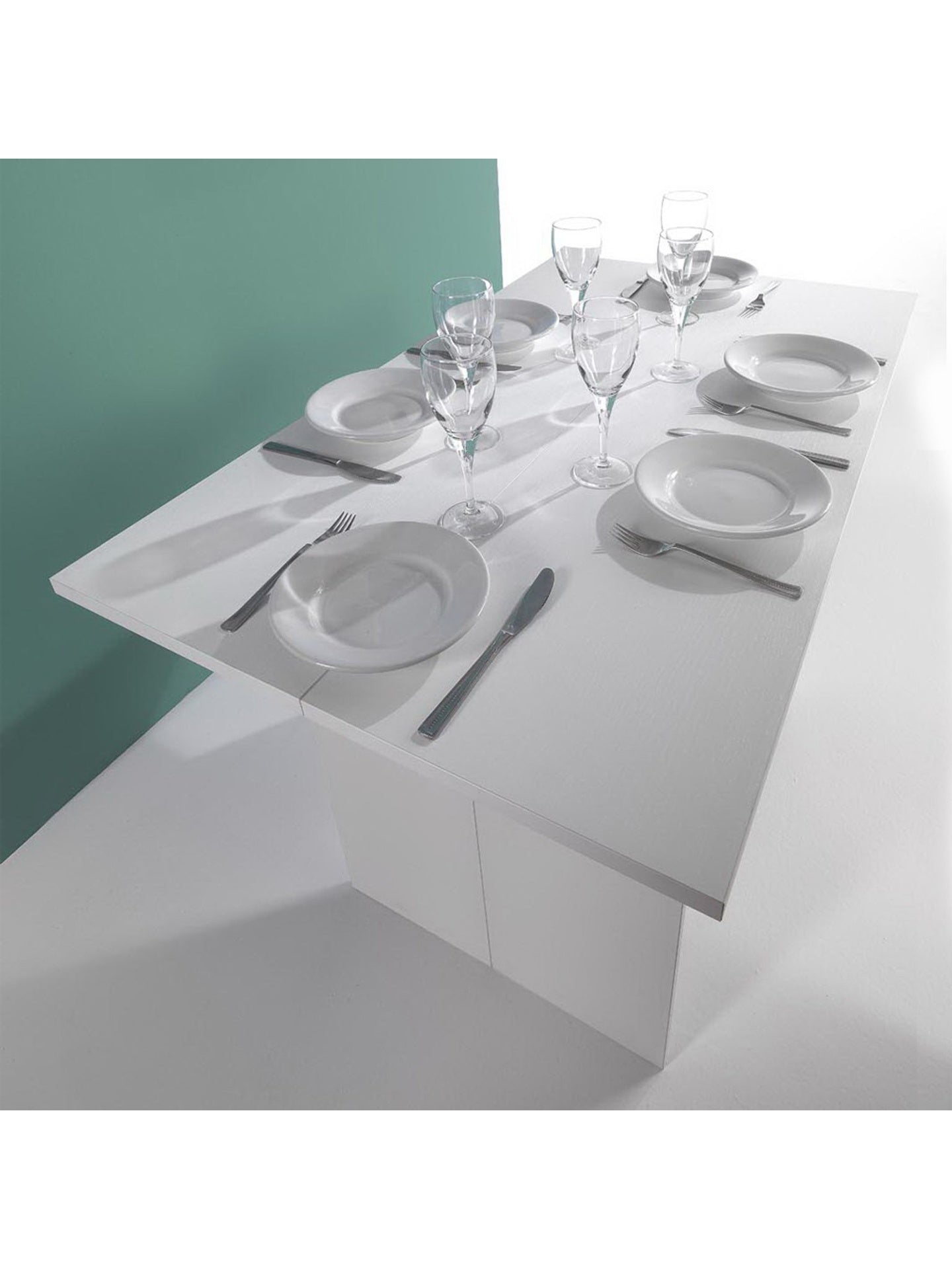 Table console extensible Oplà blanc