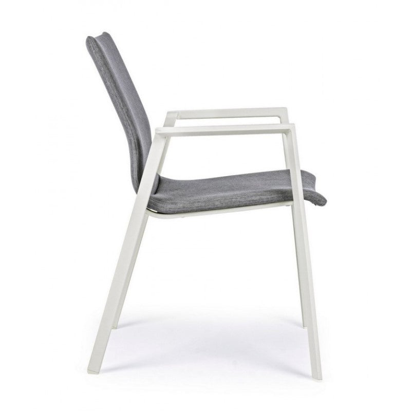 Chaise de jardin d'extérieur empilable blanc gris