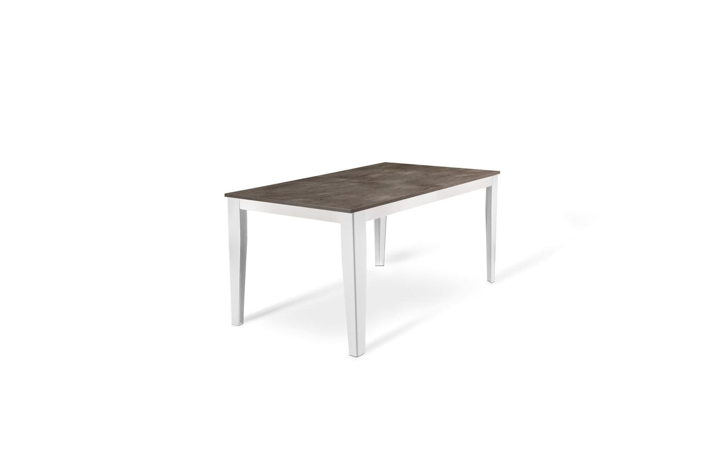 Table extensible béton gris-métal blanc 90 cm x 156- 316 cm H. 76 cm