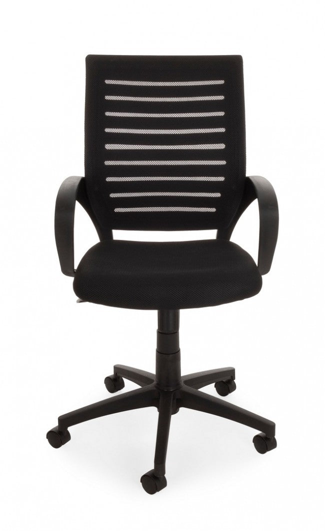 Chaise de bureau noire avec roulettes et accoudoirs