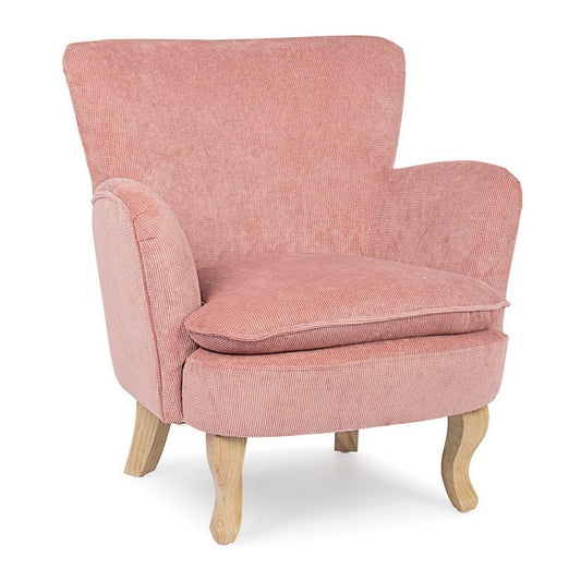 Fauteuil vintage Chenille rembourré en velours rose