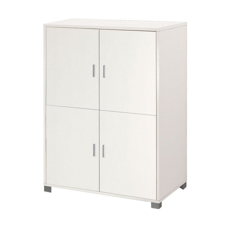 Armoire à quatre portes avec étagères pour bureau Bianco Venato 107x41x h162 cm