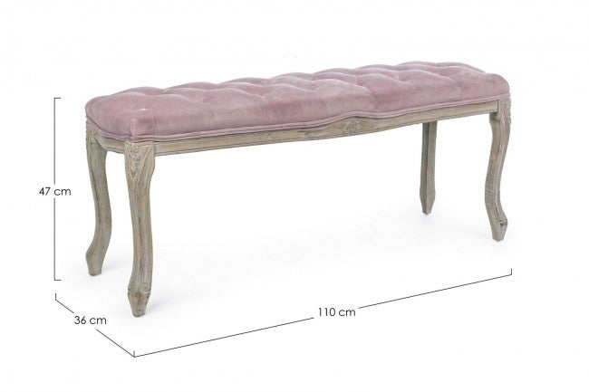 Banc classique Mathilde Woodrose en velours
