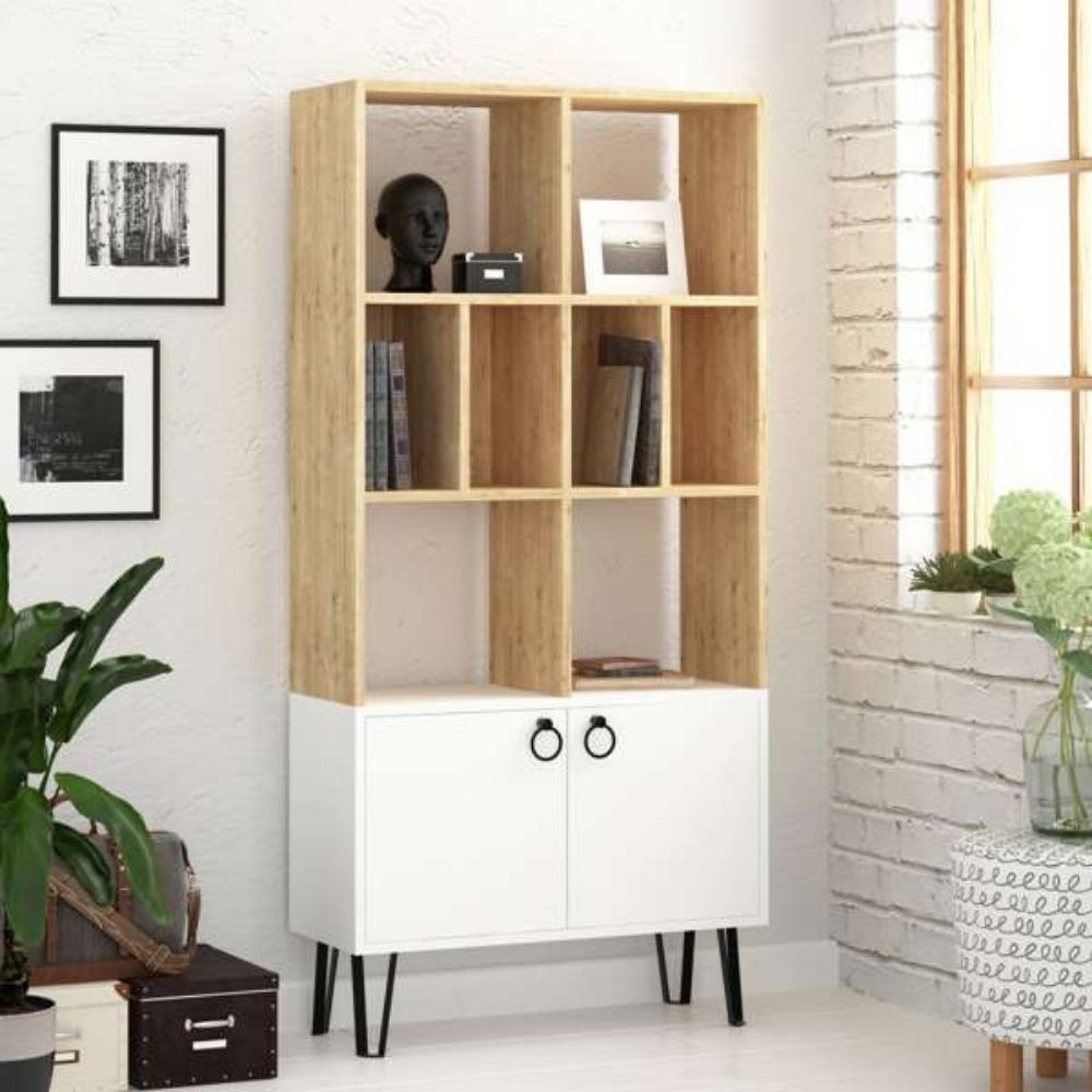 Bibliothèque Bene avec portes en chêne blanc