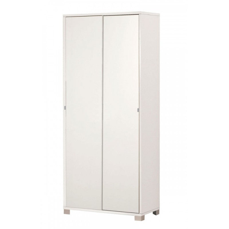 Armoire polyvalente à deux portes coulissantes avec étagères Blanc 82x41x h190 cm