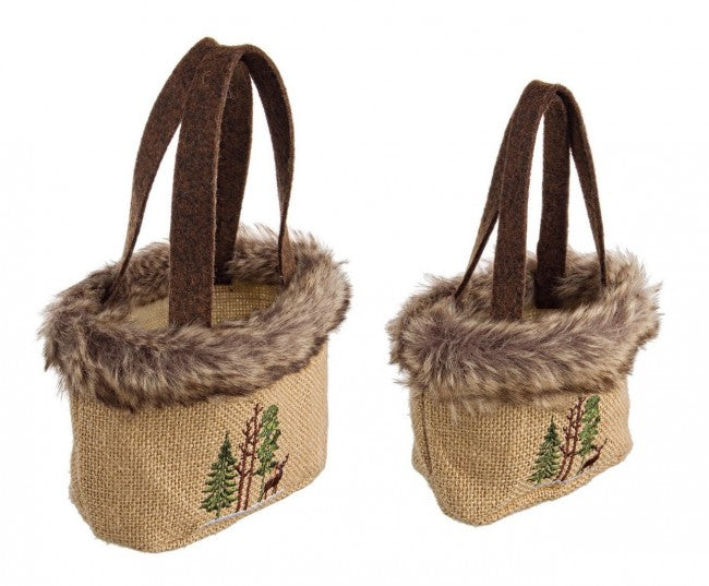 4x panier en fourrure Set2