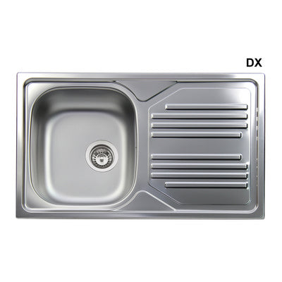 Evier inox à encastrer, 1 bac 86 cm, égouttoir droit