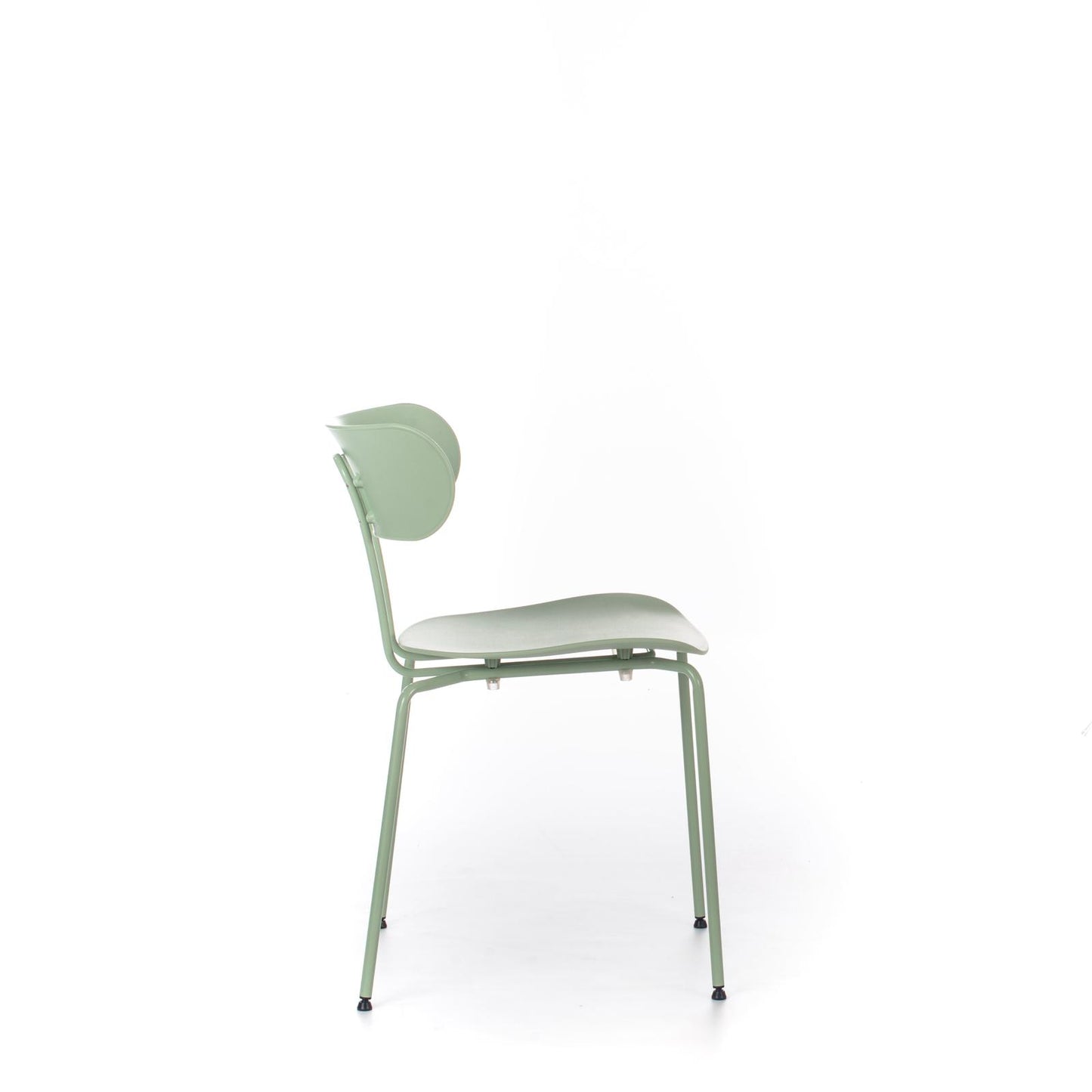 4x Chaise en polypropylène avec assise verte