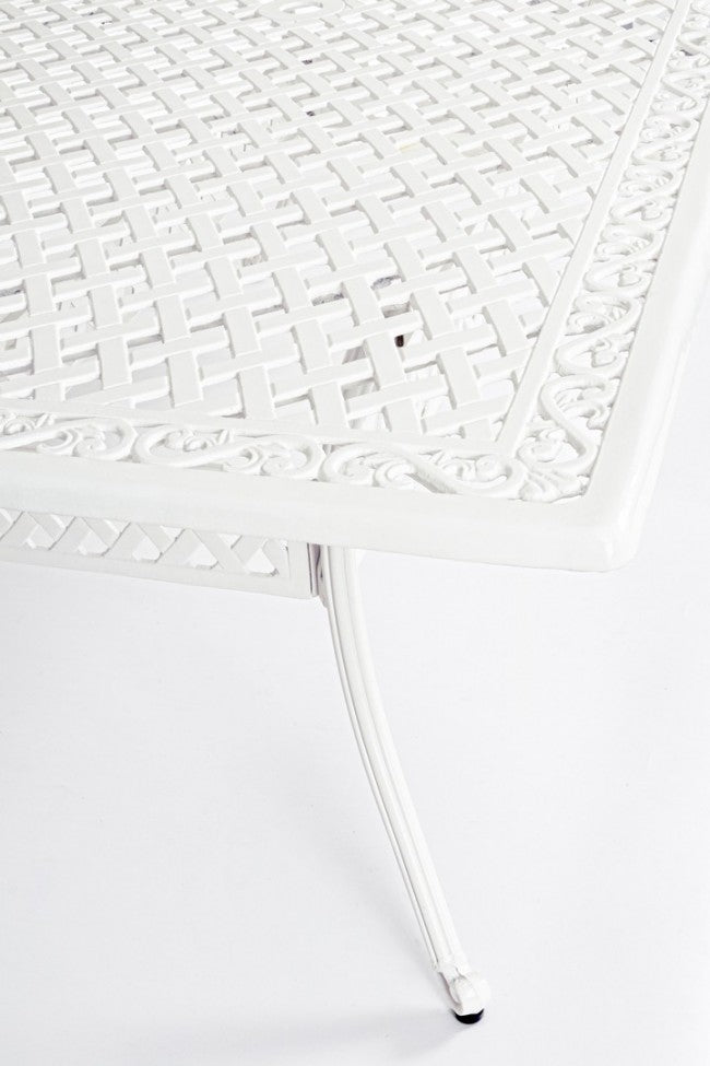 Table d'extérieur rectangulaire blanche Ivrea 107x213 cm