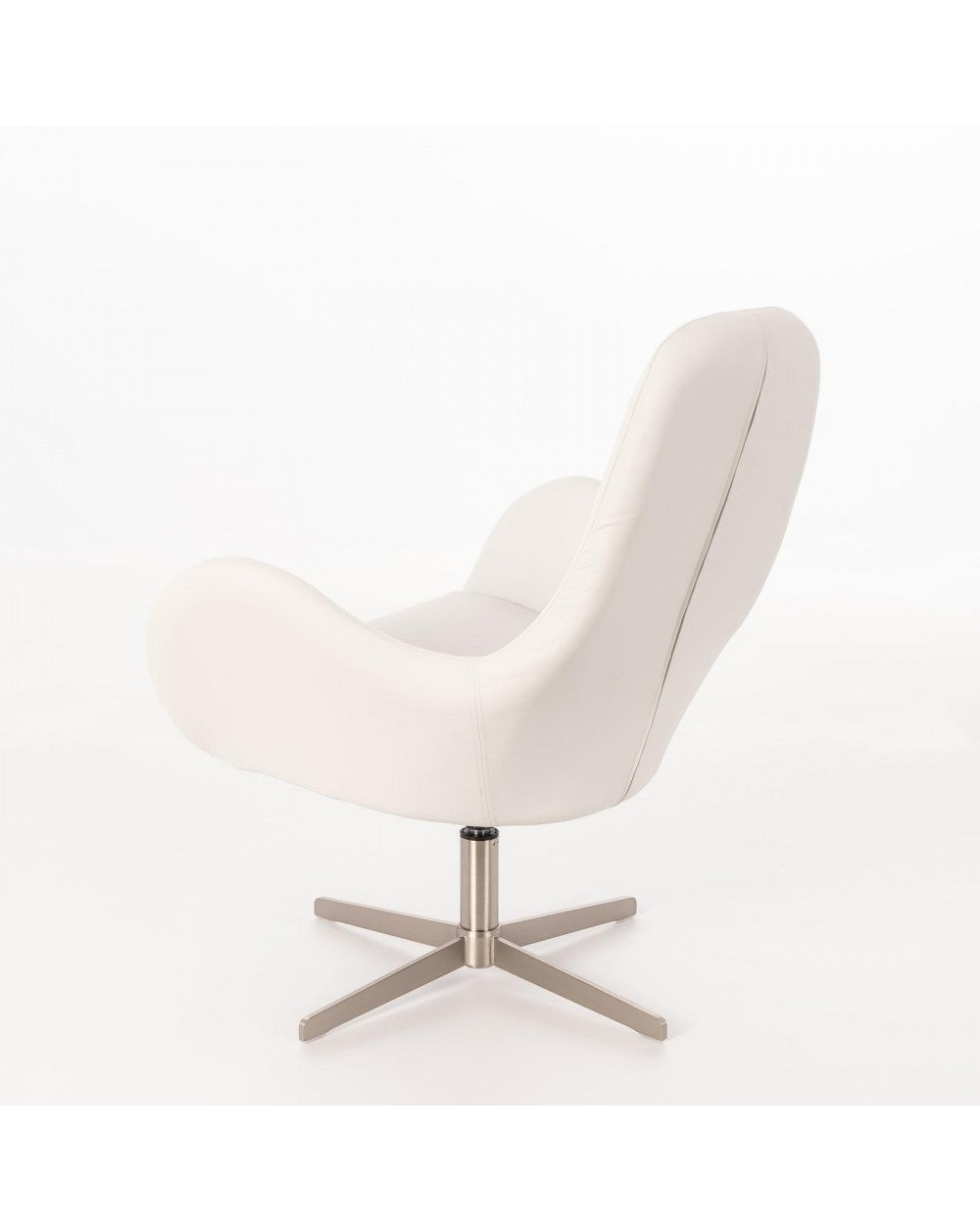 Fauteuil Olga en simili cuir et métal blanc STS