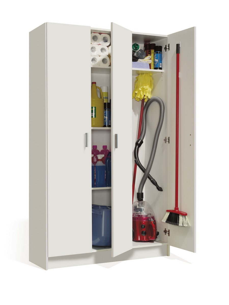 Armoire polyvalente avec porte-balai 3 portes