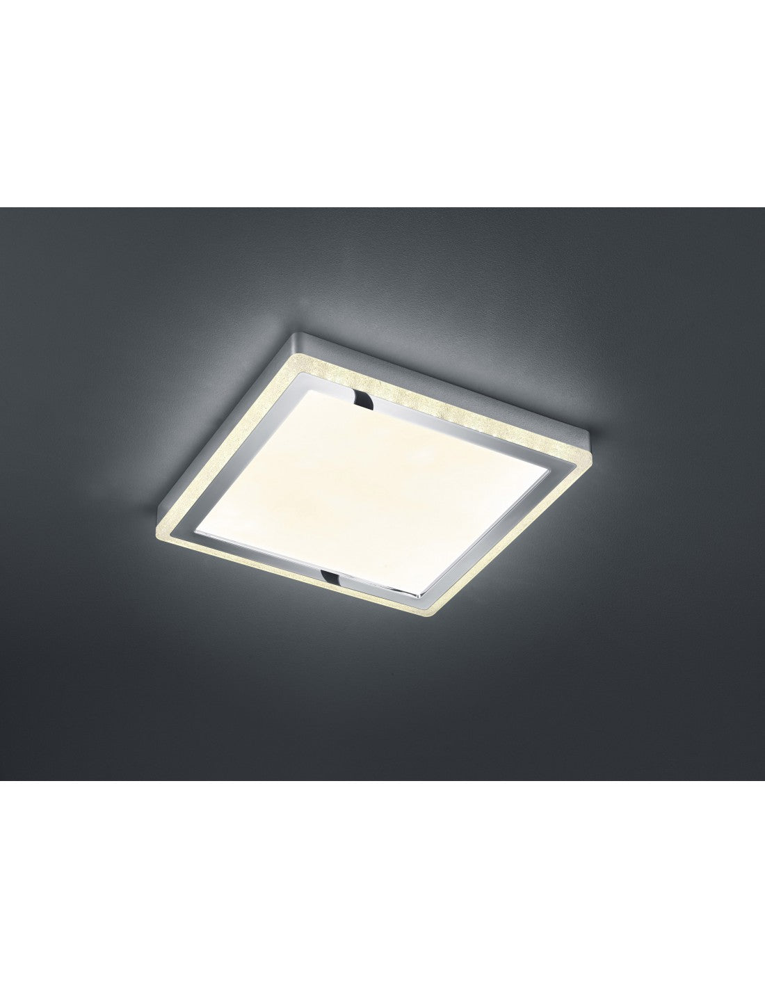Plafonnier Slide Carré Double LED RGBW Dimmable Blanc 40x40 cm Trio Lighting