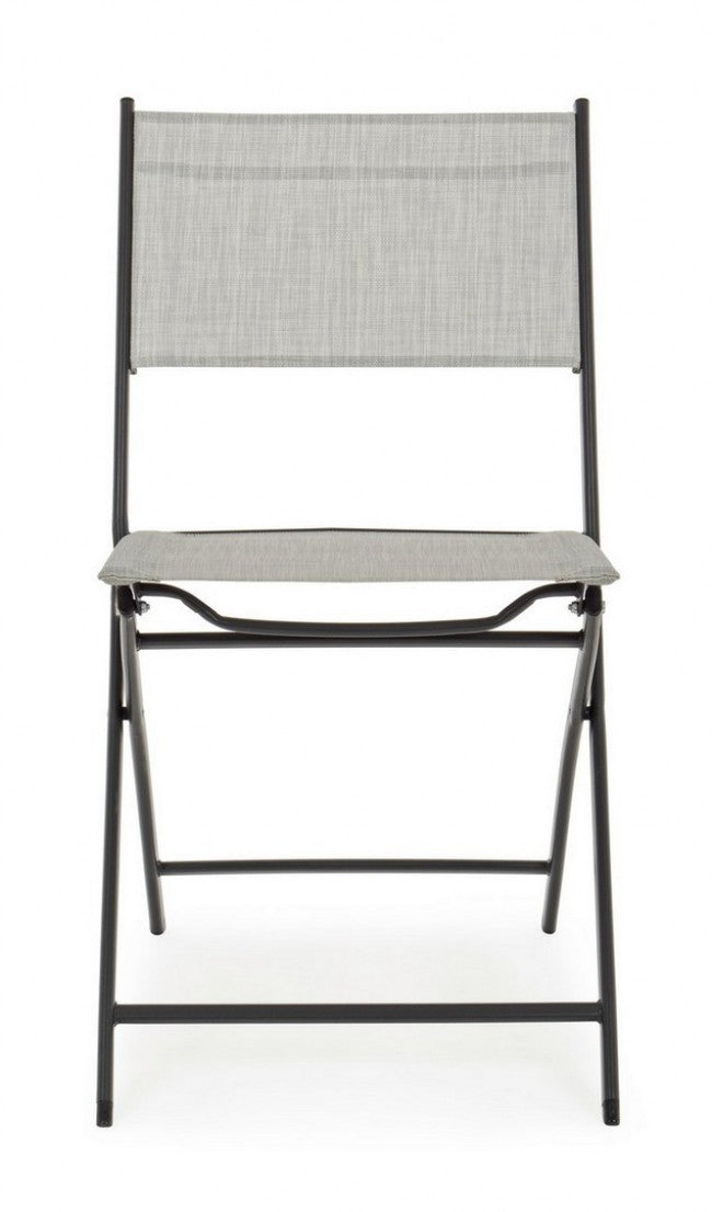 4x Chaise Pliante Martinez Gris Clair -