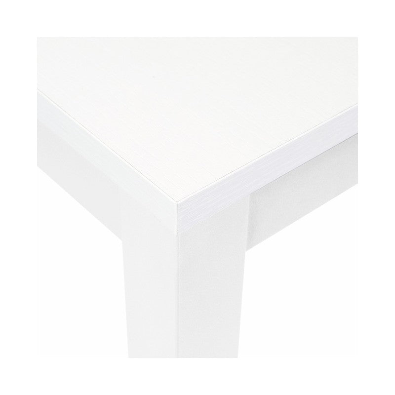 Table à manger extensible entièrement en bois mélaminé 90x160-200 cm blanc