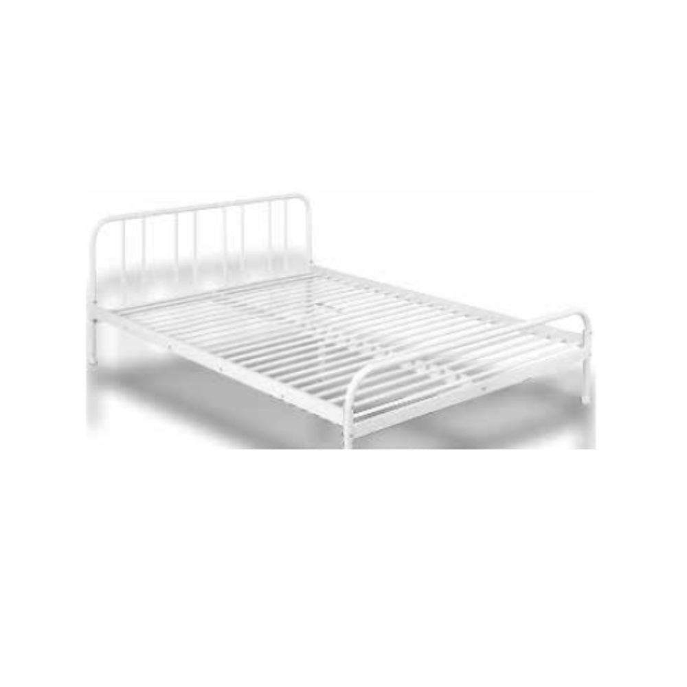 Lit double Gênes en métal blanc