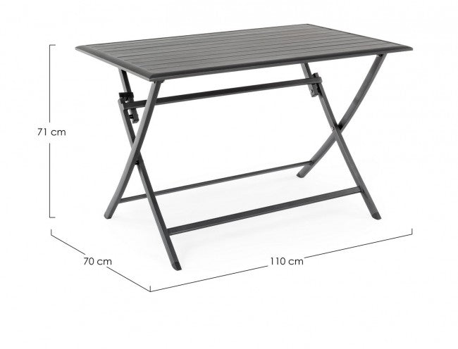 Table d'extérieur ELIN aluminium anthracite 110x70x h71 cm