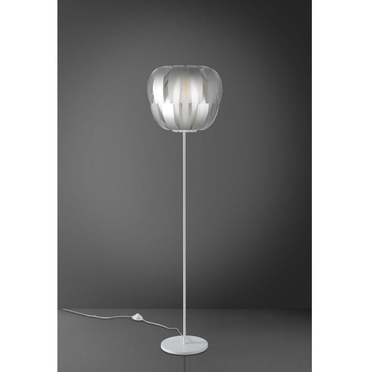 Lampadaire avec base et tige en métal argenté Cm. 42x172h