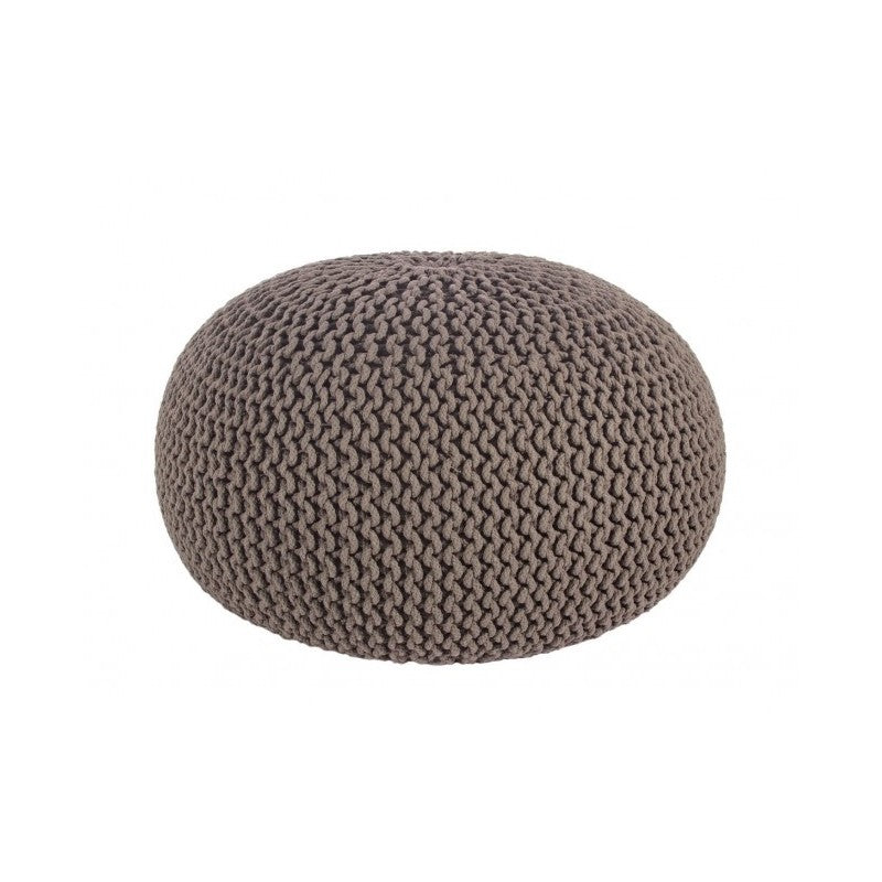 Pouf tressé bizzotto gris foncé 80 cm