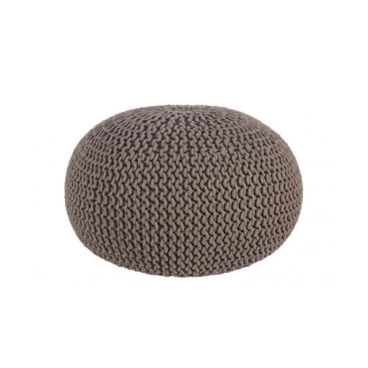 Pouf tressé bizzotto gris foncé 80 cm