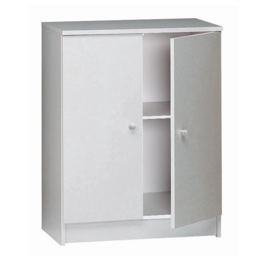 Armoire basse polyvalente à deux portes Blanc 62x34x h80 cm