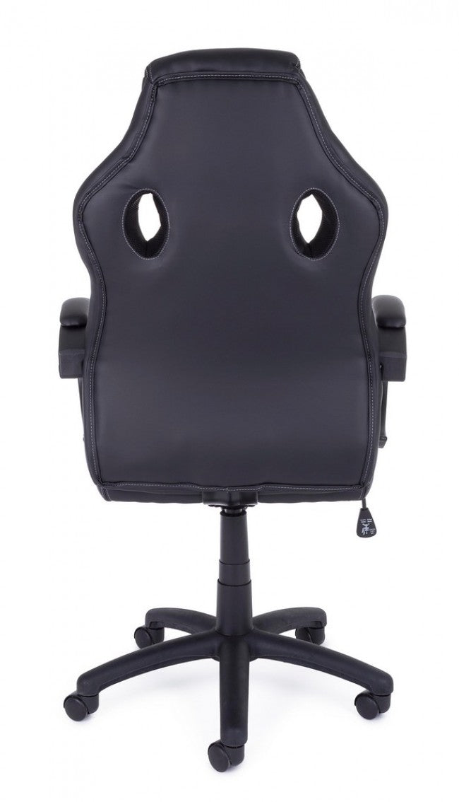 Fauteuil de bureau avec bracelets Racing noirs en simili cuir