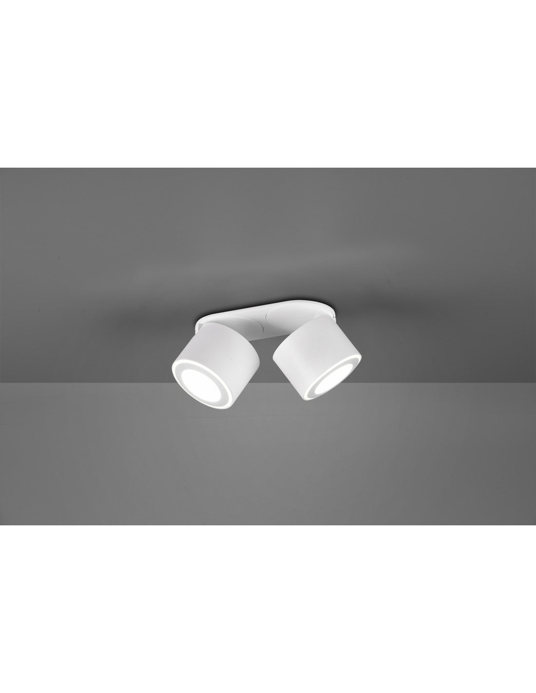 Plafonnier 2 Spots LED L18 cm Taurus Blanc Trio Lighting