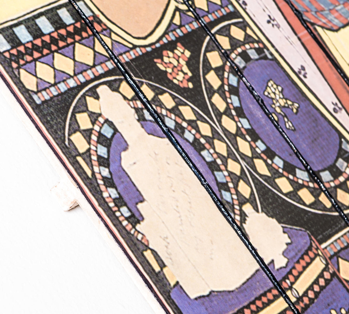 Impression sur bois avec toile multicolore 60x100 cm