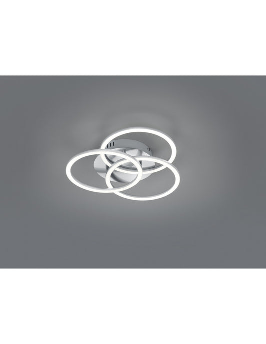 Plafonnier 3 anneaux orientables LED Dimmer Circle Nichel Trio Lighting