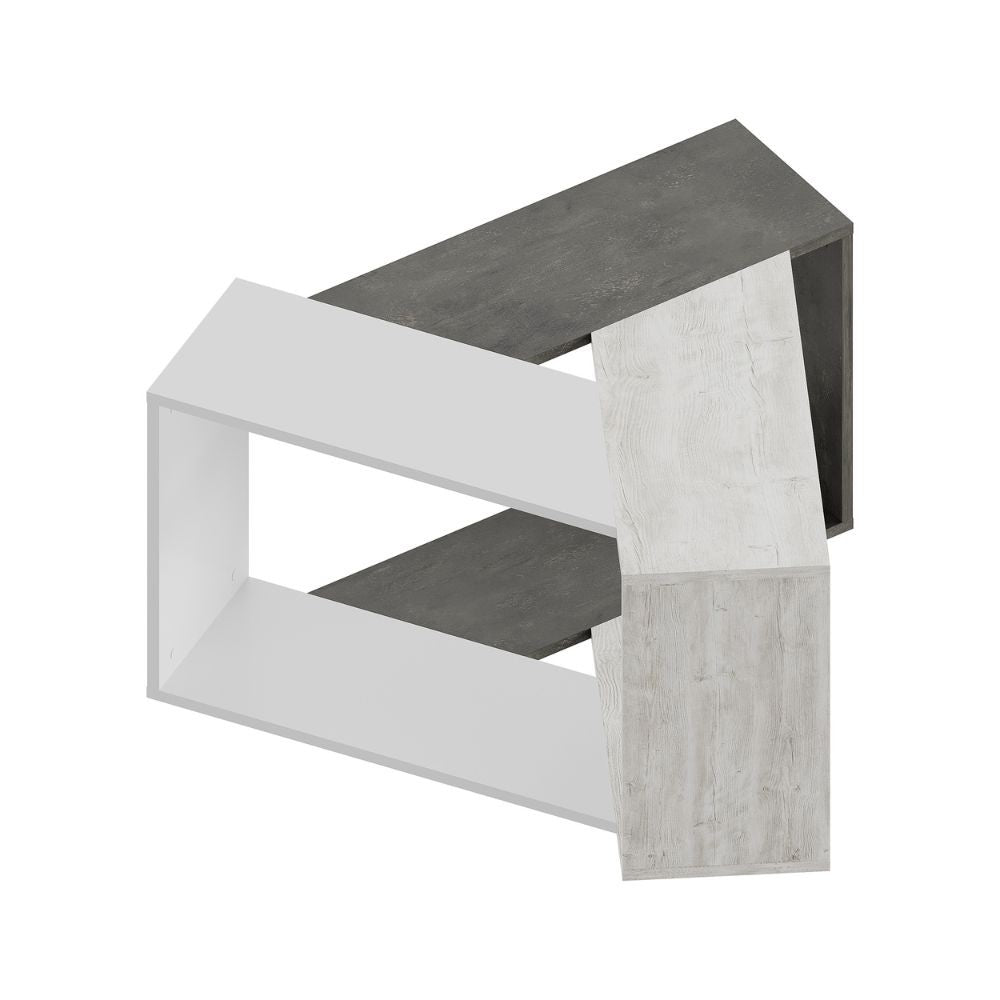 Table de salon trio couleur béton blanc