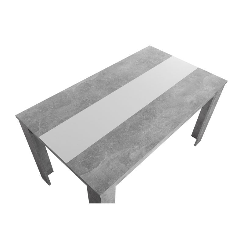 Table à manger couleur ciment avec insert réversible noir ou blanc 138x80xh.74 cm