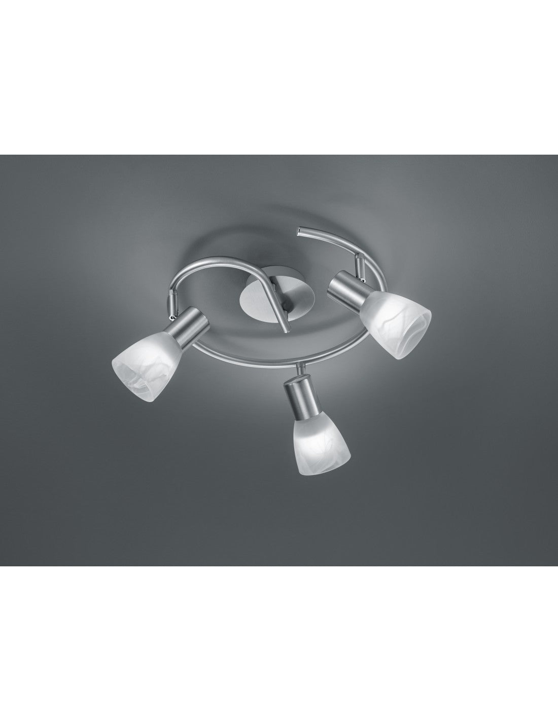 Plafonnier Girandola Visa 3xE14 LED Nickel Et Verre Albâtre Ø30 cm Trio Lighting