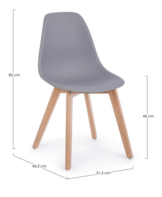 4x chaise système gris