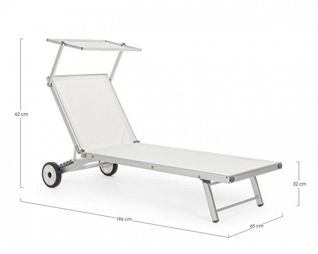 Bain de soleil Cross avec roues en aluminium blanc