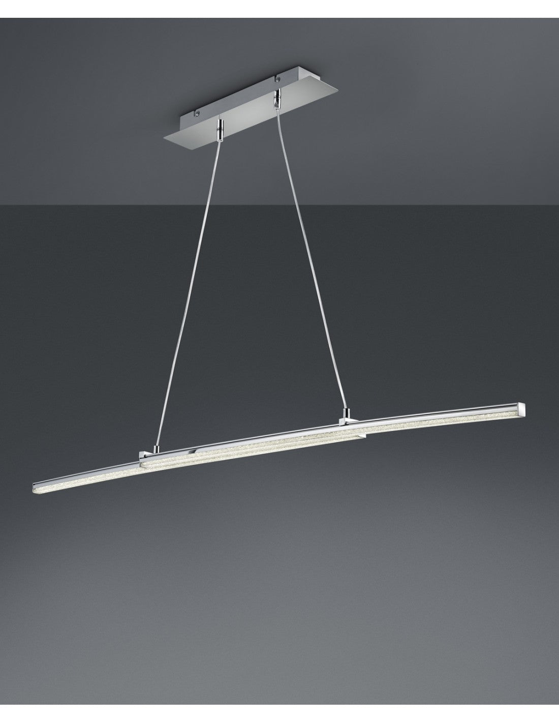 Suspension Moderne Spread LED Dimmable Chrome L140 cm Trio Lighting