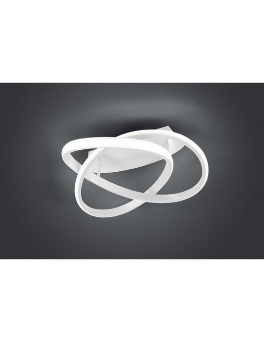 Plafonnier Course Blanc Spiral LED 18w Dimmable Ø45 cm Trio Lighting