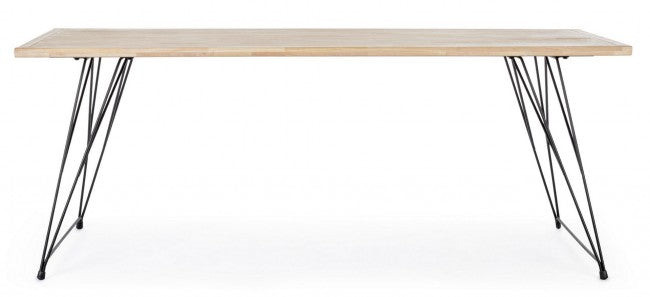Table design industrielle en bois DISTRICT 200x90x h76 cm