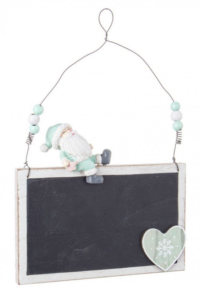 8x Pendentif tableau noir Père Noël vert Arya