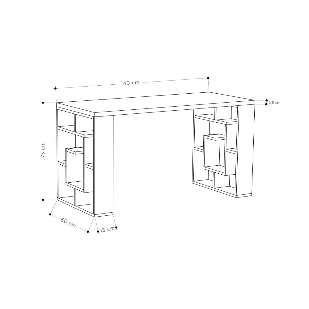 Bureau Labirent 140 blanc tourterelle