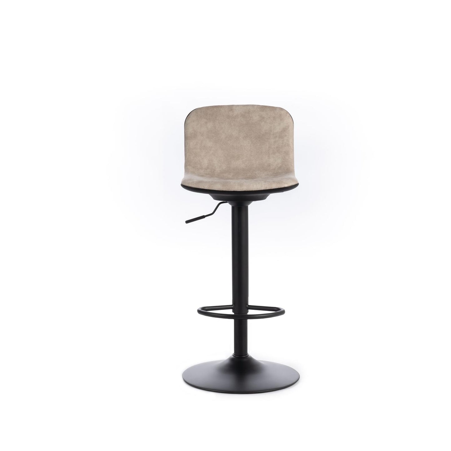 2x Tabouret en microfibre beige avec structure en métal 39x45x86/102h cm