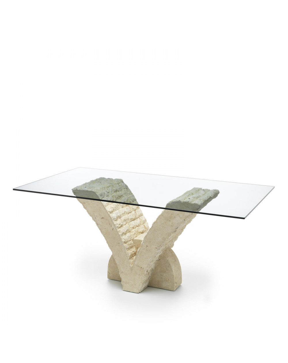 Table fixe beige transparent 100 cm x 180 cm H. 76 cm