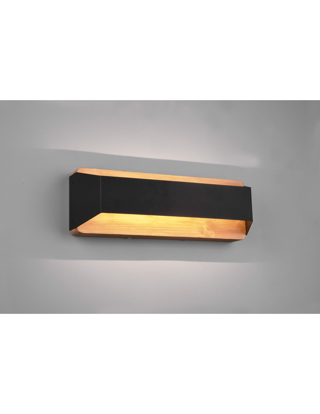 Applique Rectangulaire Double Émission LED Arino Noir Bois Trio Lighting