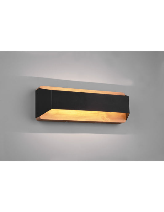 Applique Rectangulaire Double Émission LED Arino Noir Bois Trio Lighting