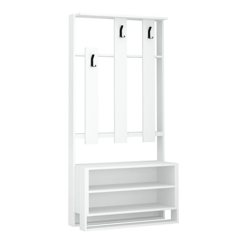 Meuble d'entrée Chester blanc 90x36xh.180 cm