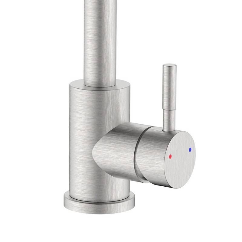 Robinet d'évier bec haut en acier brossé, économie d'eau - Série Bronx