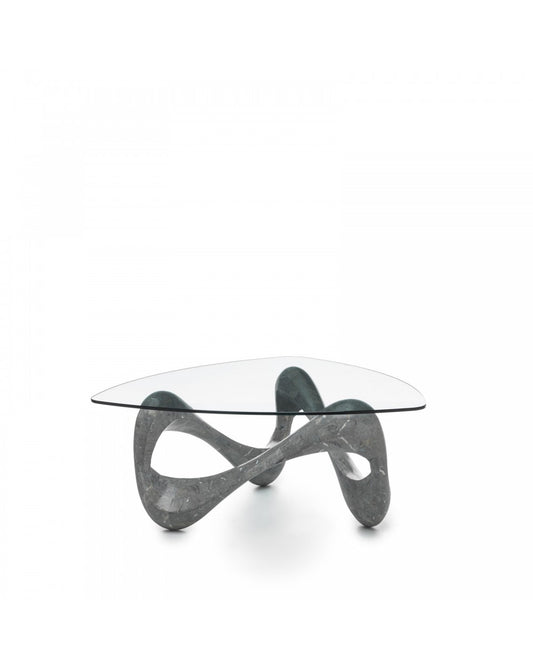 Table basse gris transparent 100 cm x 100 cm H. 42,5 cm